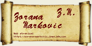 Zorana Marković vizit kartica